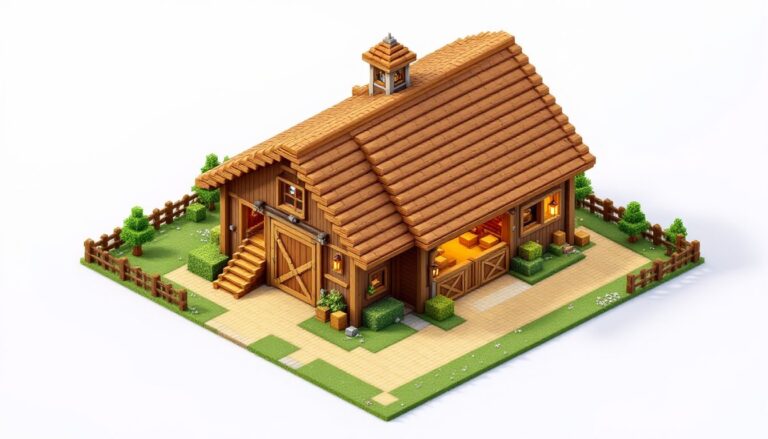 mine craft barn